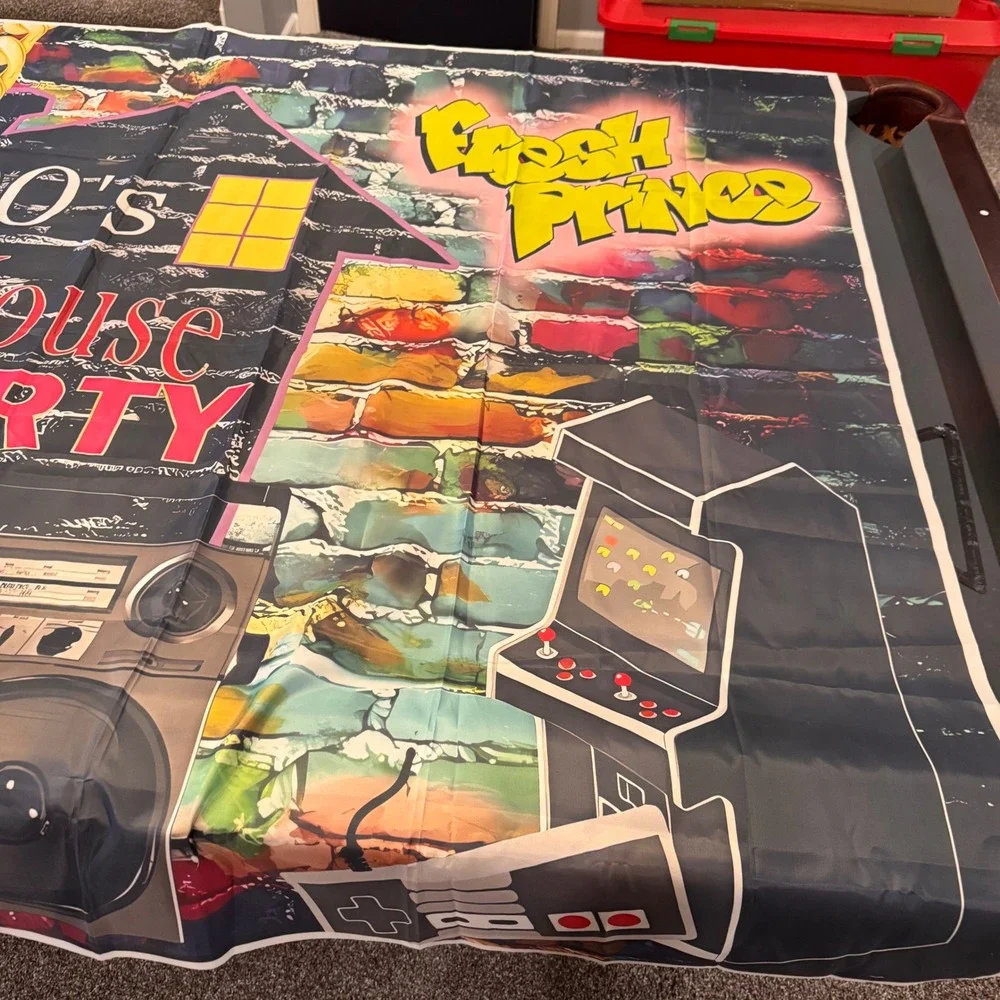 90s House Party Backdrop Fresh Prince MTV Raps Retro Birthday Banner Decor